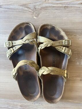Braided Francesca Birkenstock in sage green- 38